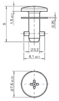 Cross recess head dimensions